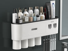 Load image into Gallery viewer, Bathroom Storage Rack w/ Double Automatic Toothpaste Dispenser
