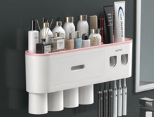 Load image into Gallery viewer, Bathroom Storage Rack w/ Double Automatic Toothpaste Dispenser
