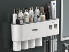 Load image into Gallery viewer, Bathroom Storage Rack w/ Double Automatic Toothpaste Dispenser
