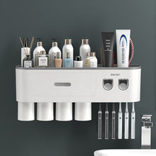 Load image into Gallery viewer, Bathroom Storage Rack w/ Double Automatic Toothpaste Dispenser
