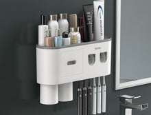 Load image into Gallery viewer, Bathroom Storage Rack w/ Double Automatic Toothpaste Dispenser
