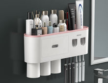 Load image into Gallery viewer, Bathroom Storage Rack w/ Double Automatic Toothpaste Dispenser
